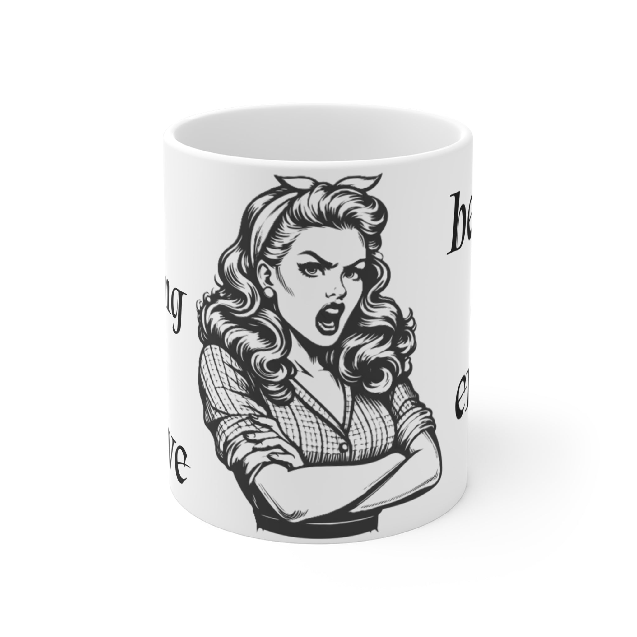 11oz Ceramic Mug — "This Meeting Could Have Been an Email" Retro Pin-Up Coffee Cup