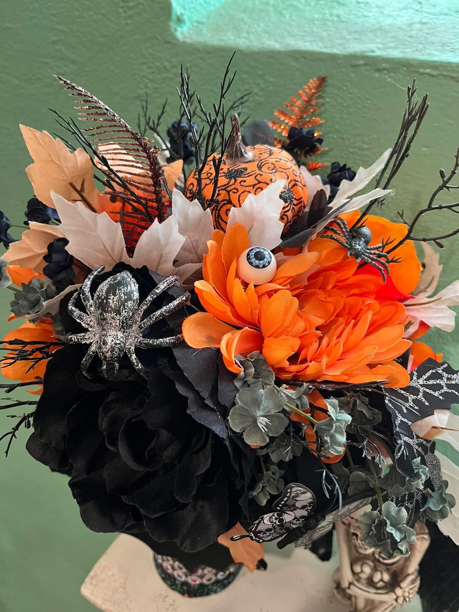 Enchanted Harvest-Gothic Halloween Floral Arrangement