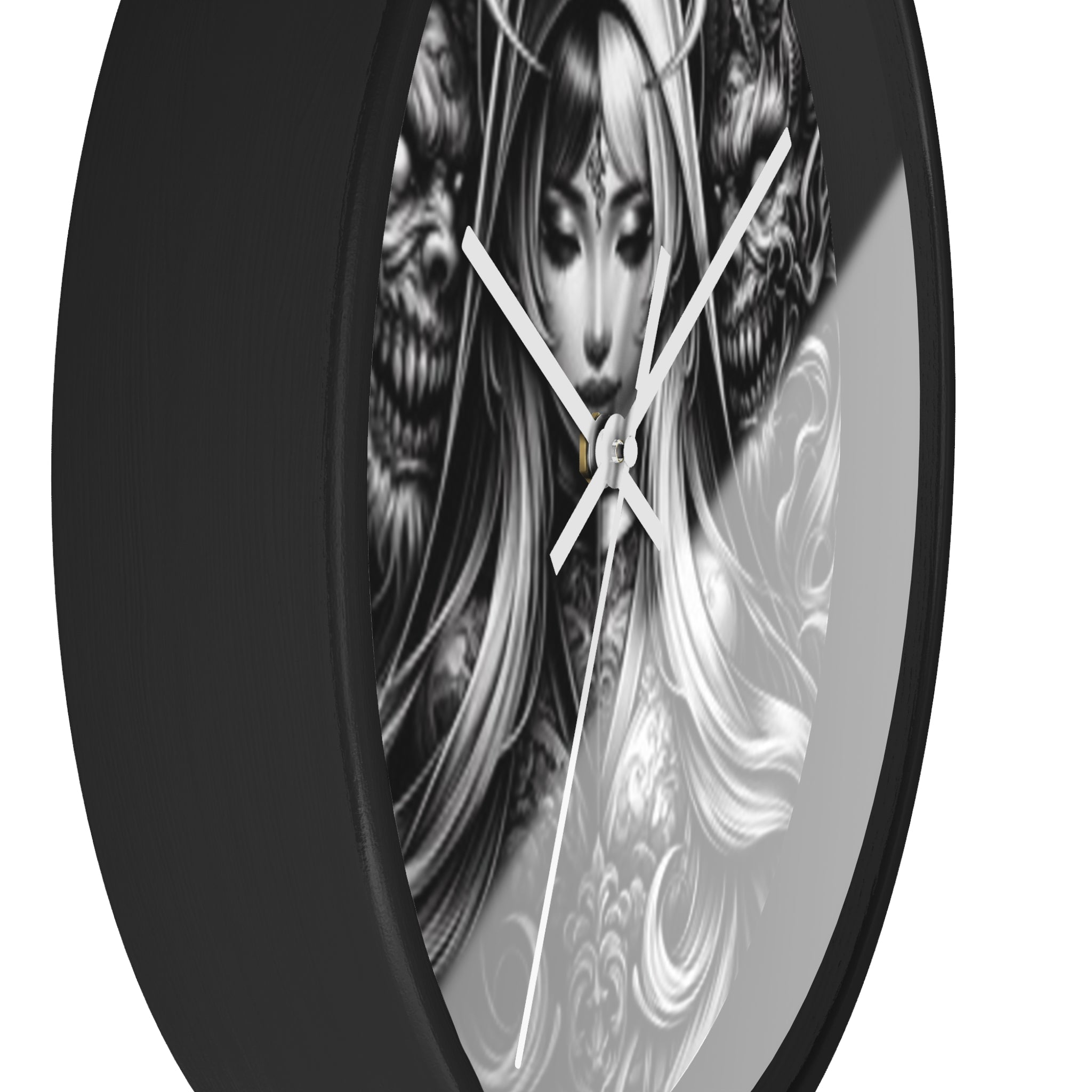 Gothic Art Wall Clock - Unique Home Decor, Gothic Decor, Fantasy Clock, Black and White Wall Clock, Decorative Clock for Office