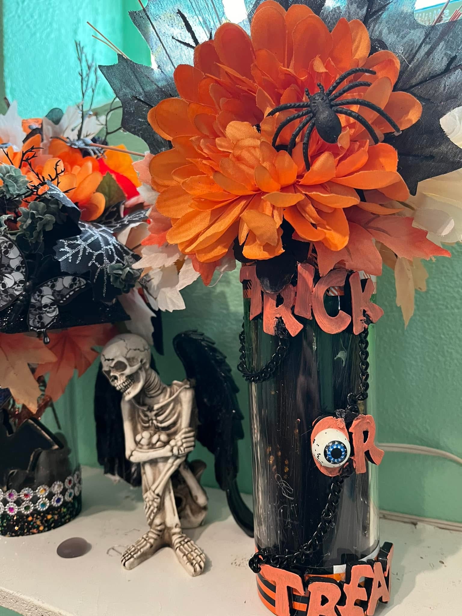 Eerie Handcrafted Halloween Floral Arrangement