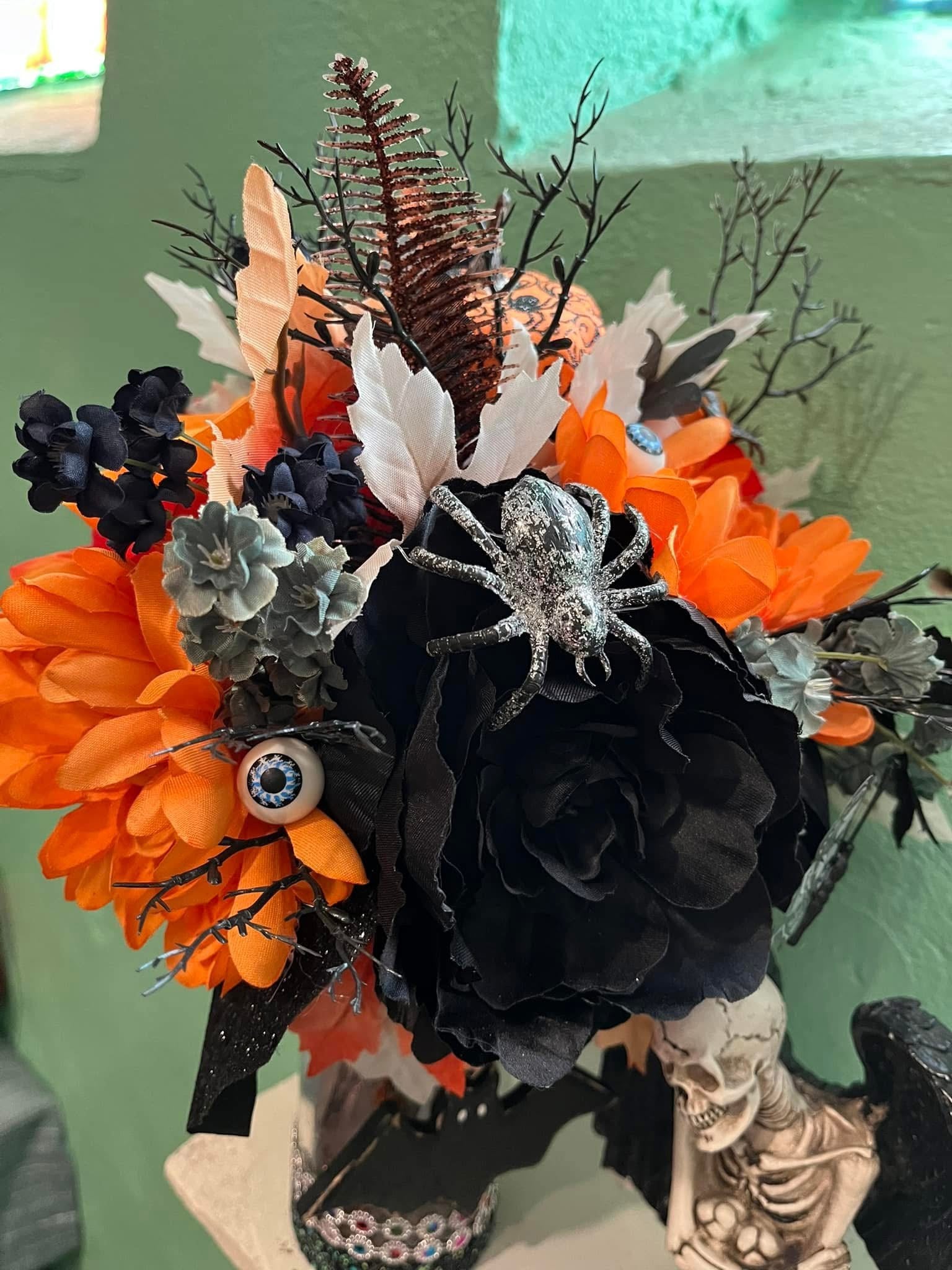 Enchanted Harvest-Gothic Halloween Floral Arrangement